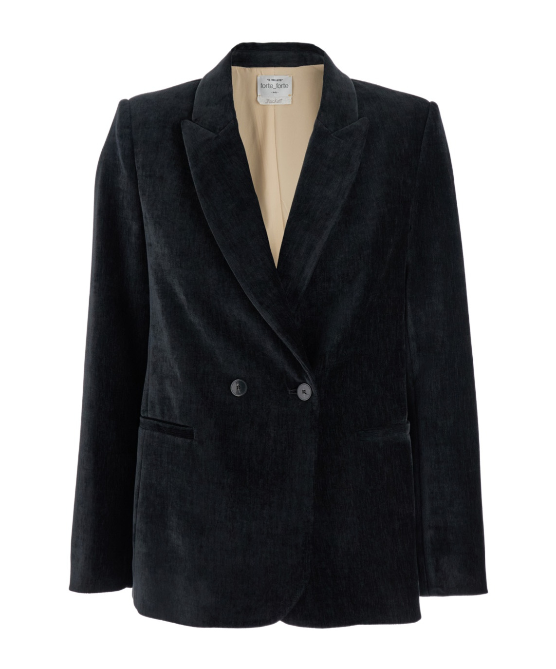 Forte Forte Velvet Doiuble Breasted Blazer In Black