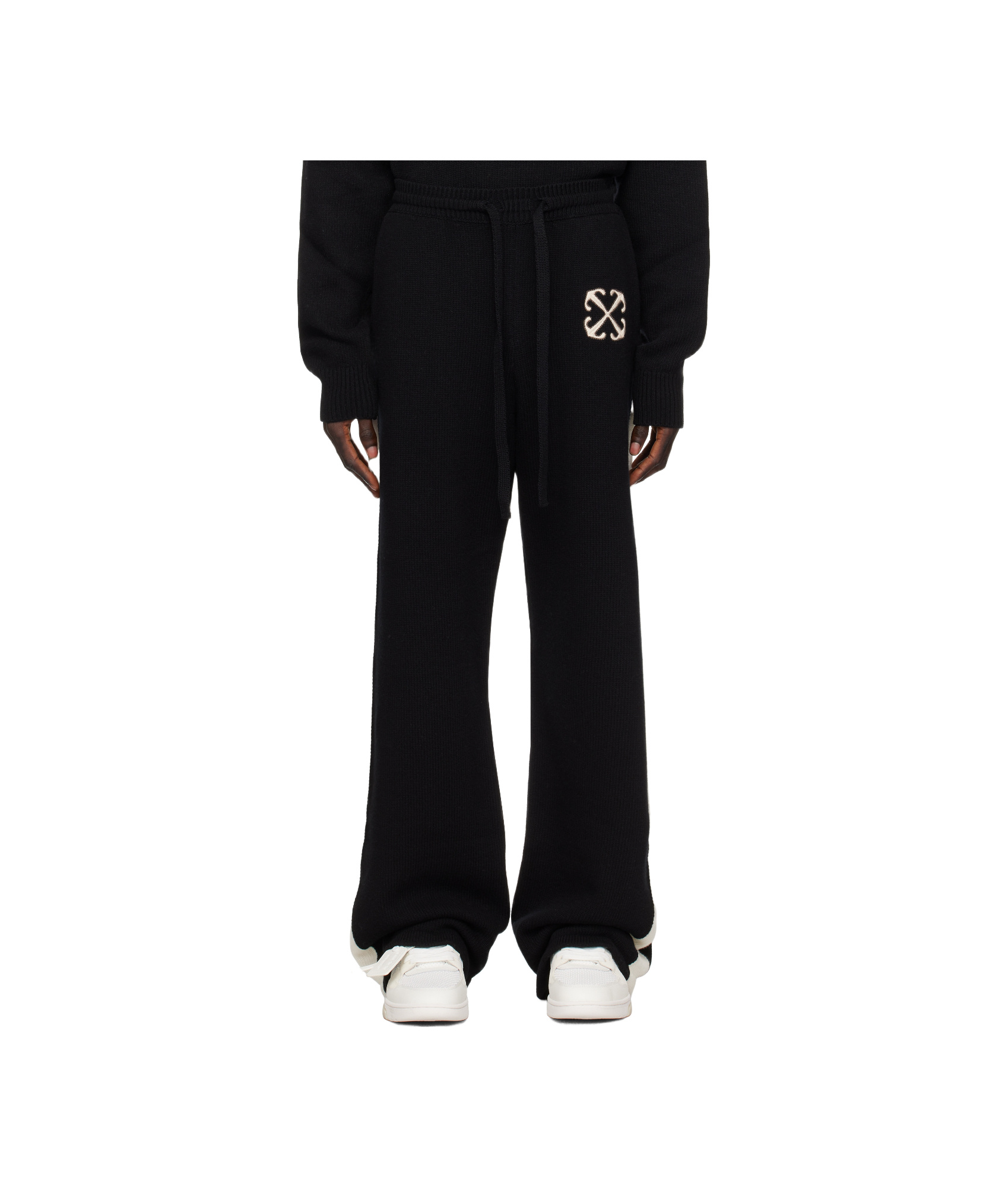 Off-white Elastic Waist Casual Pants In Black