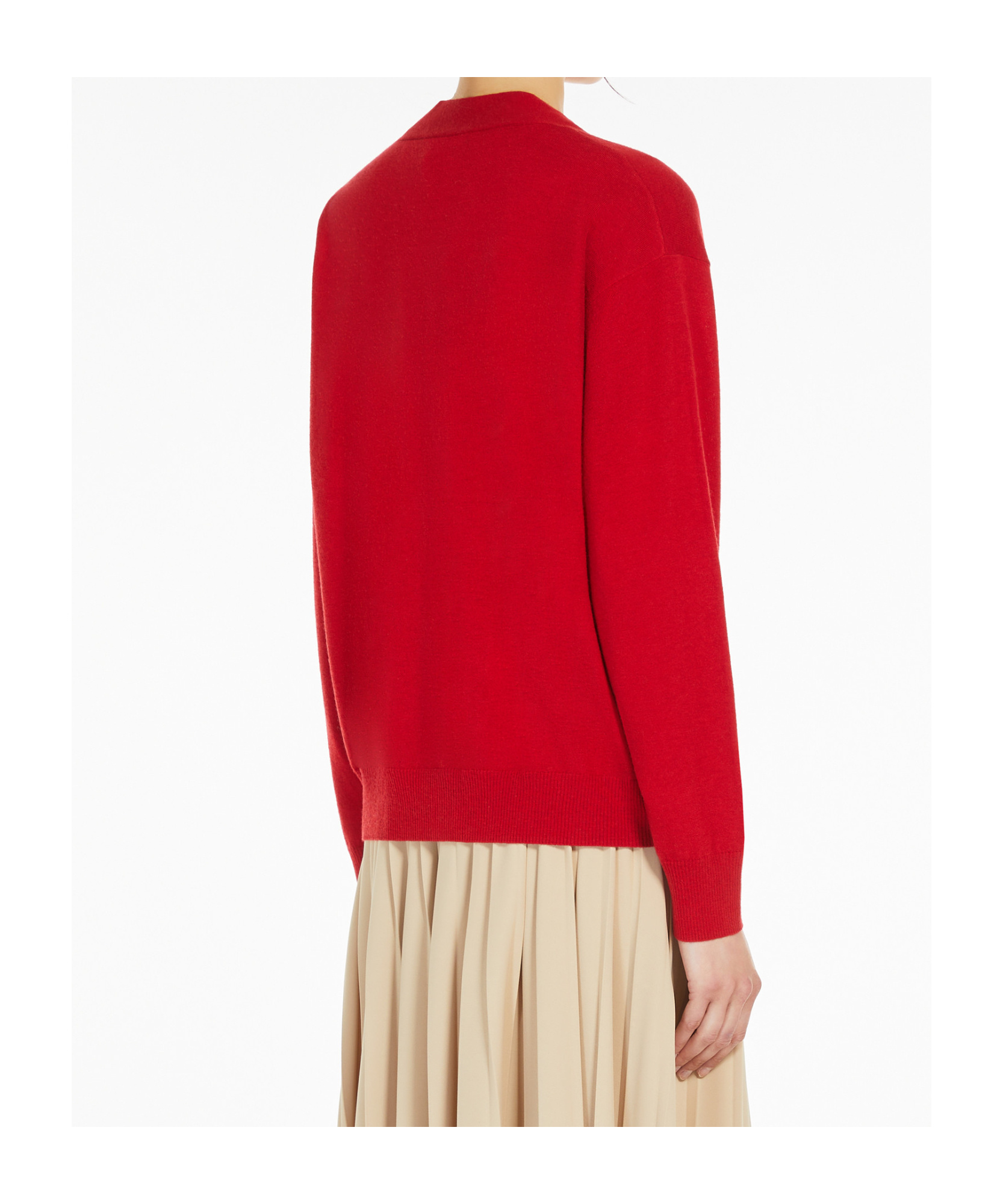 Weekend Max Mara Two-piece Combination Ribbed Sweater In Red