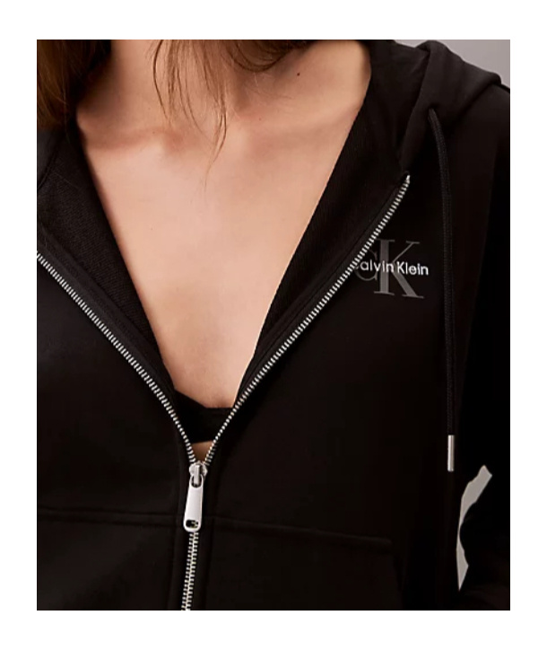 Calvin Klein Jeans Est.1978 Monogram Zip Up Hoodie In Black