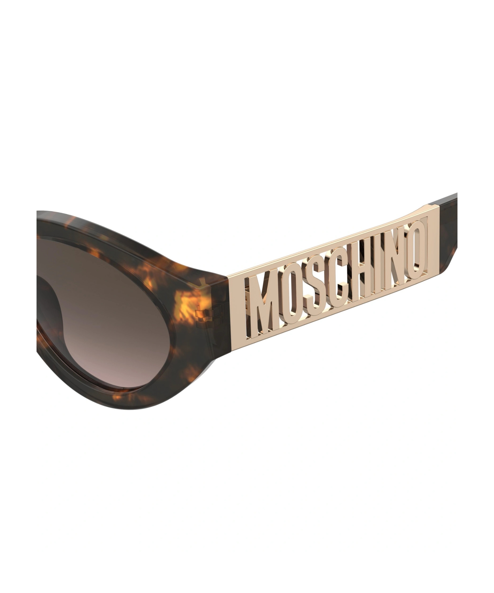 Moschino Oval Frame Logo Sunglasses In Multicolor