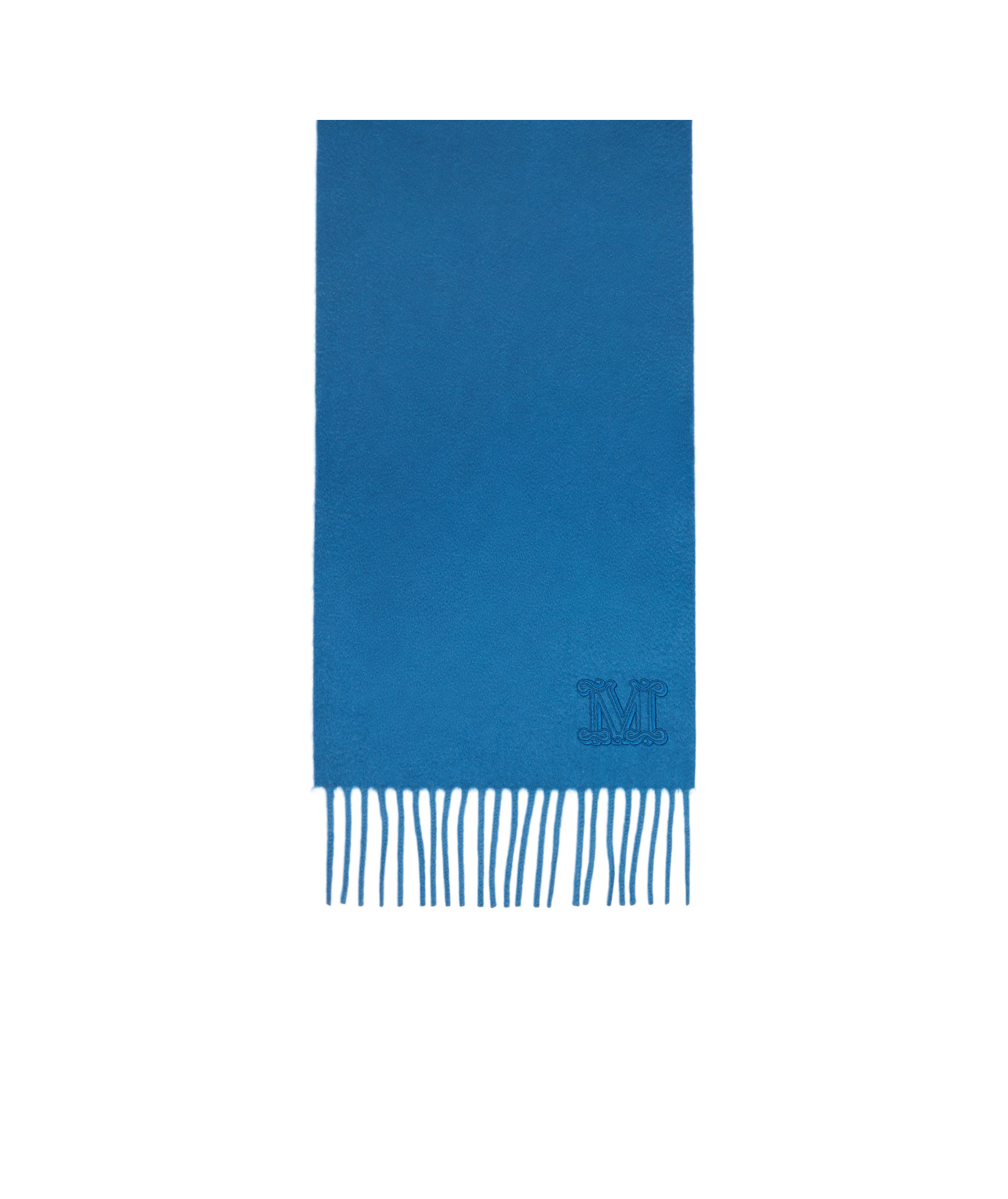 Max Mara Fringed Cashmere Shawl In Blue