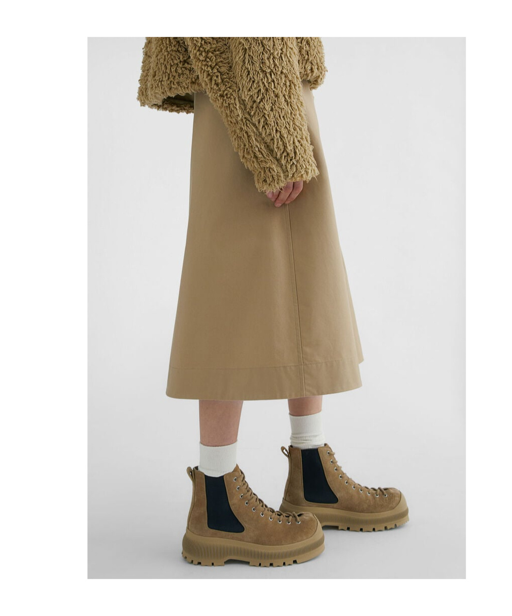 Jil Sander A-line Midi Skirt With High Waist In Green