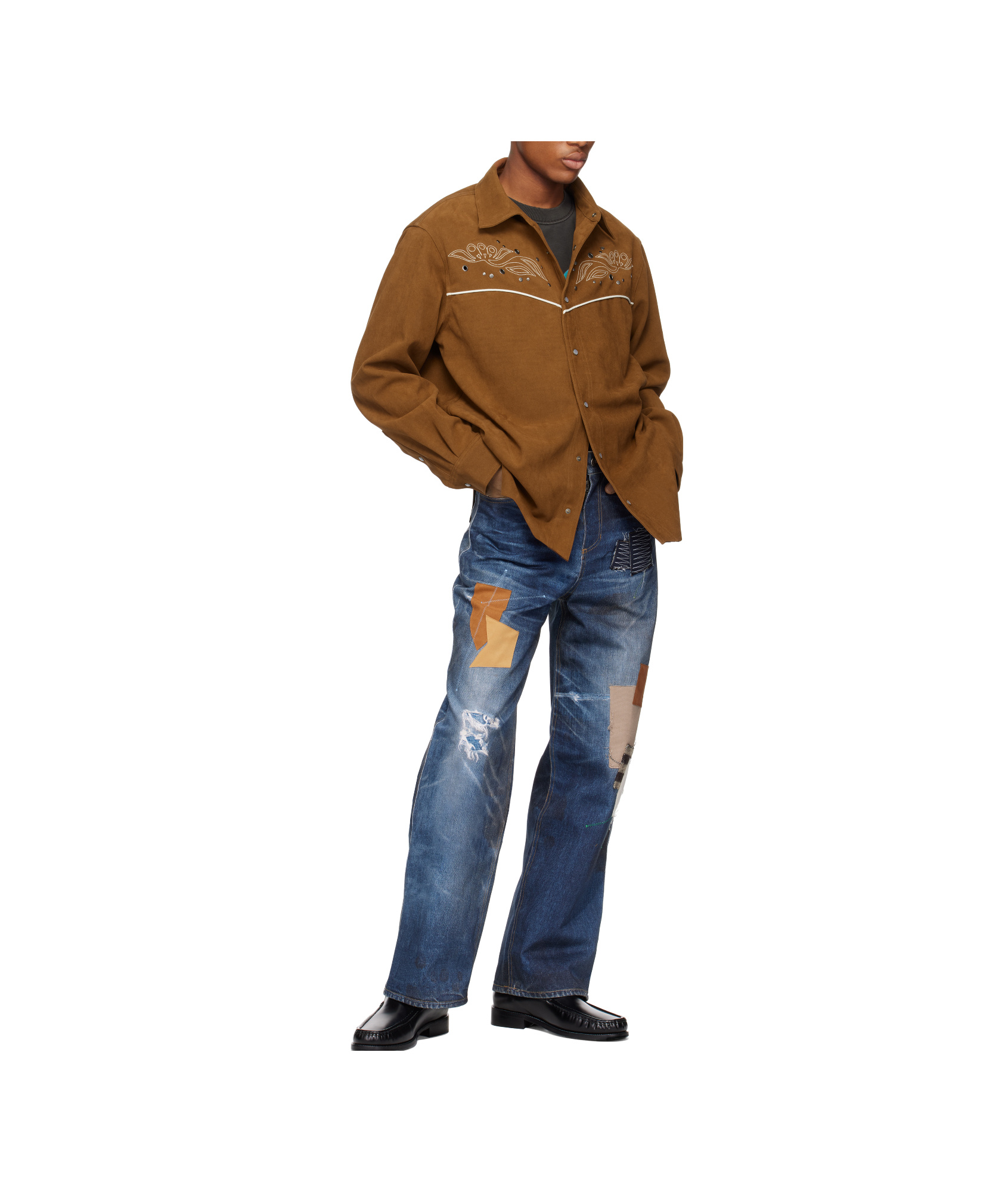Andersson Bell Lemmans Faux-suede Shirt In Tan