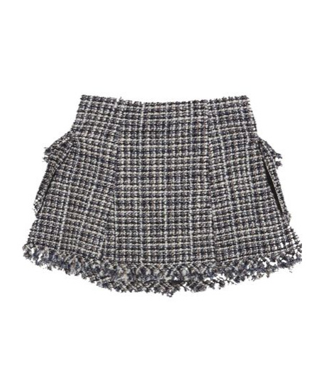 SACAI SACAI ASYMMETRIC TWEED WRAP MINI SKIRT
