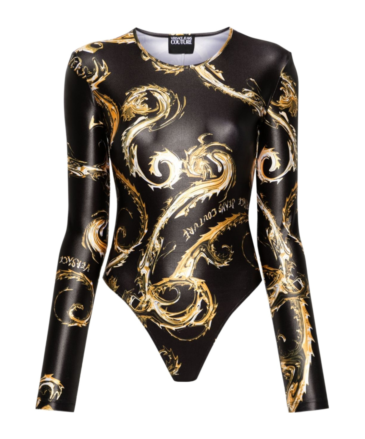 Versace Jeans Chromo Couture Bodysuit In Black