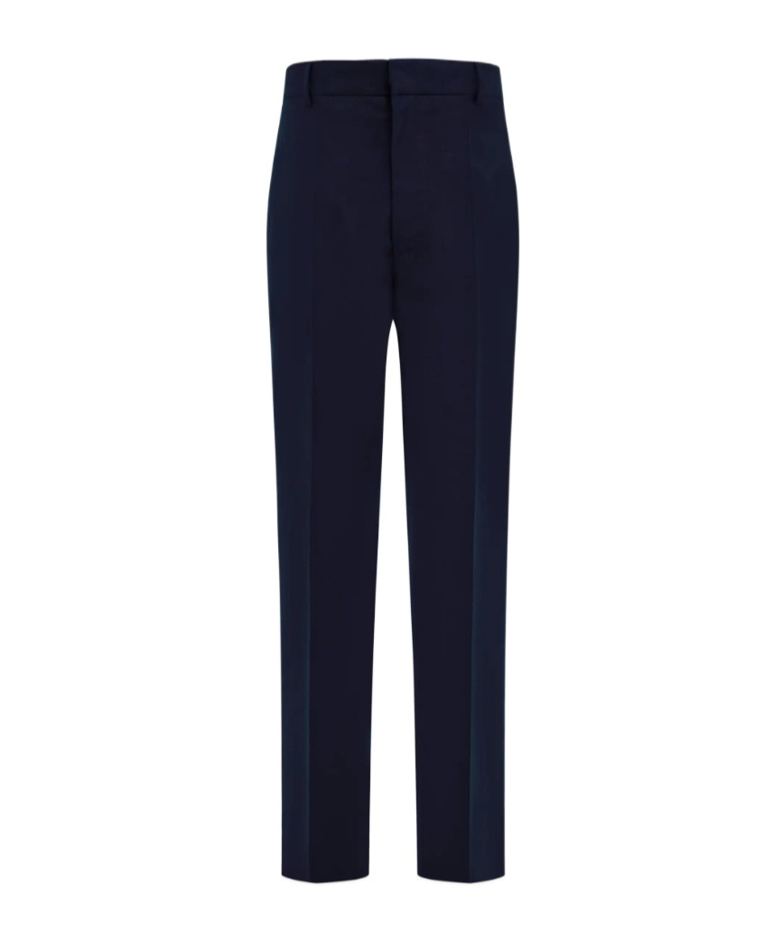 Ferragamo Organic Cotton Trousers In Blue