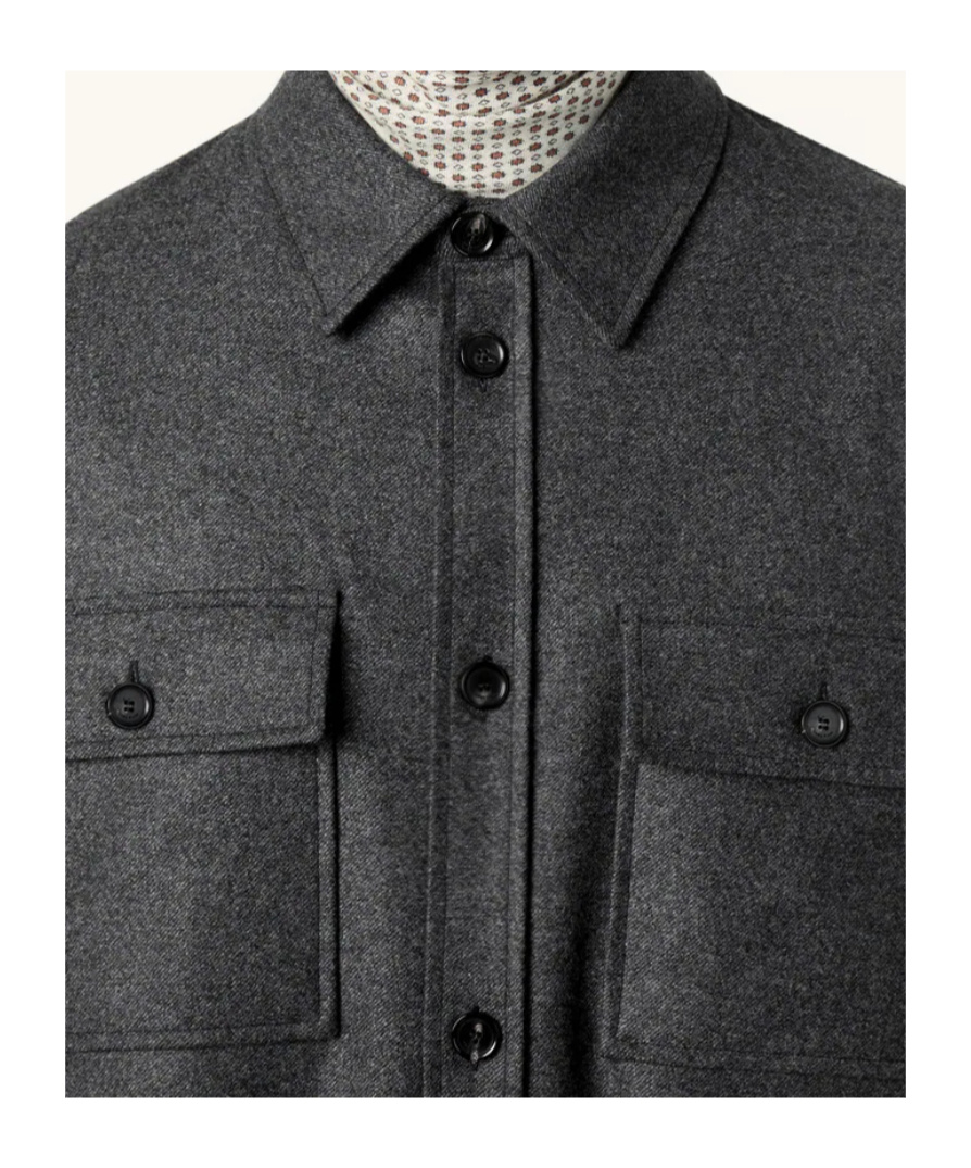 Loro Piana Jim Overshirt In Gray