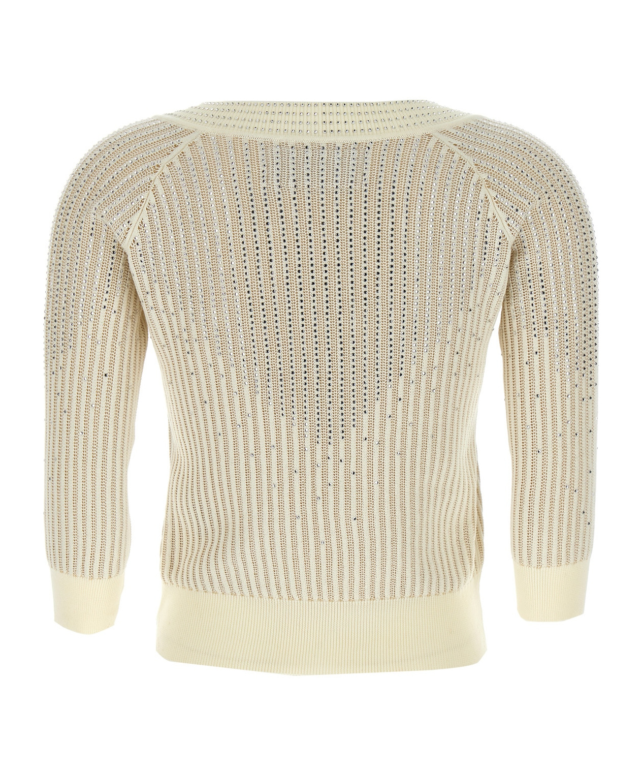 Ermanno Scervino Rhinestone Sweater Sweaters And Cardigans In Nude
