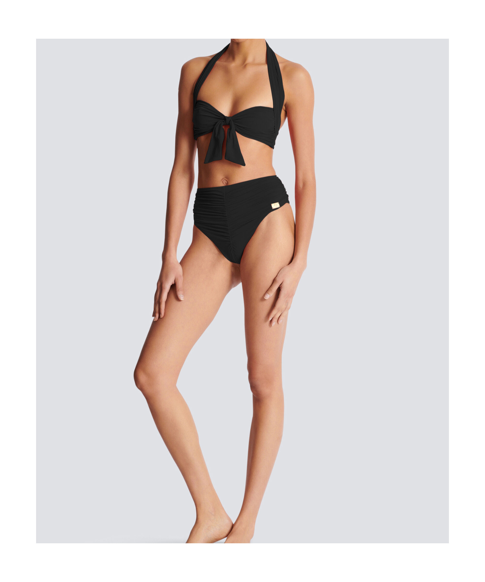 Balmain Plain Two-piece Swimsuit In Green