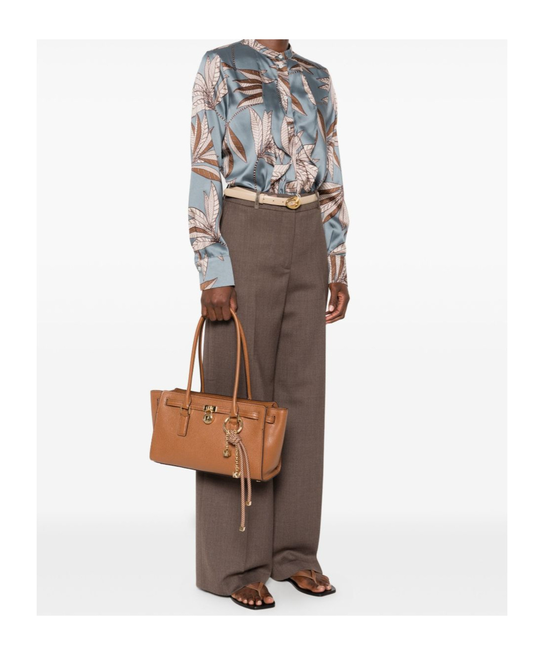 Michael Michael Kors Top-handle Leather Shoulder Bag In Brown