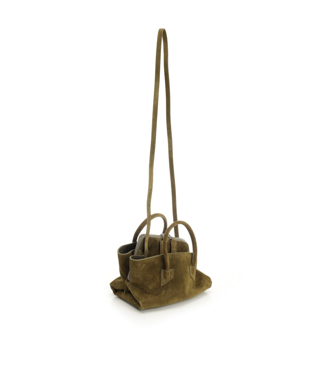 Attico La Passeggiata Mini Suede Handbags Green In Green