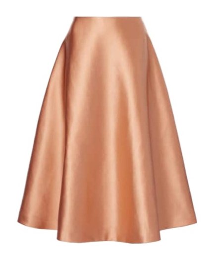 Carolina Herrera Satin Midi Skirt In Nude