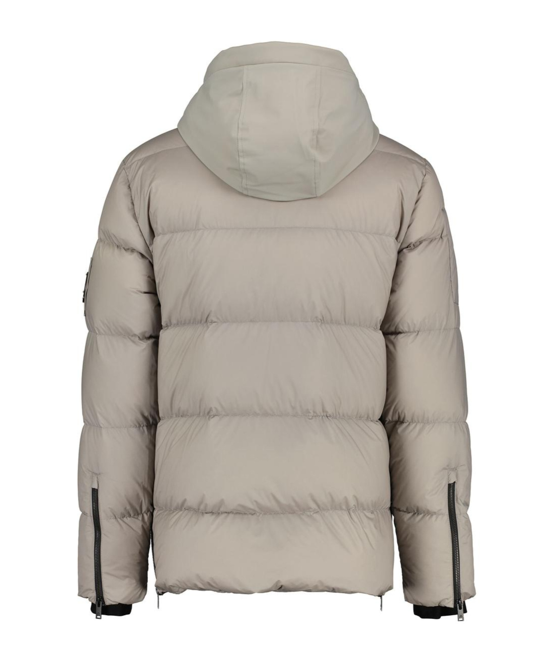 Moose Knuckles Zippered Down Jacket In Gray