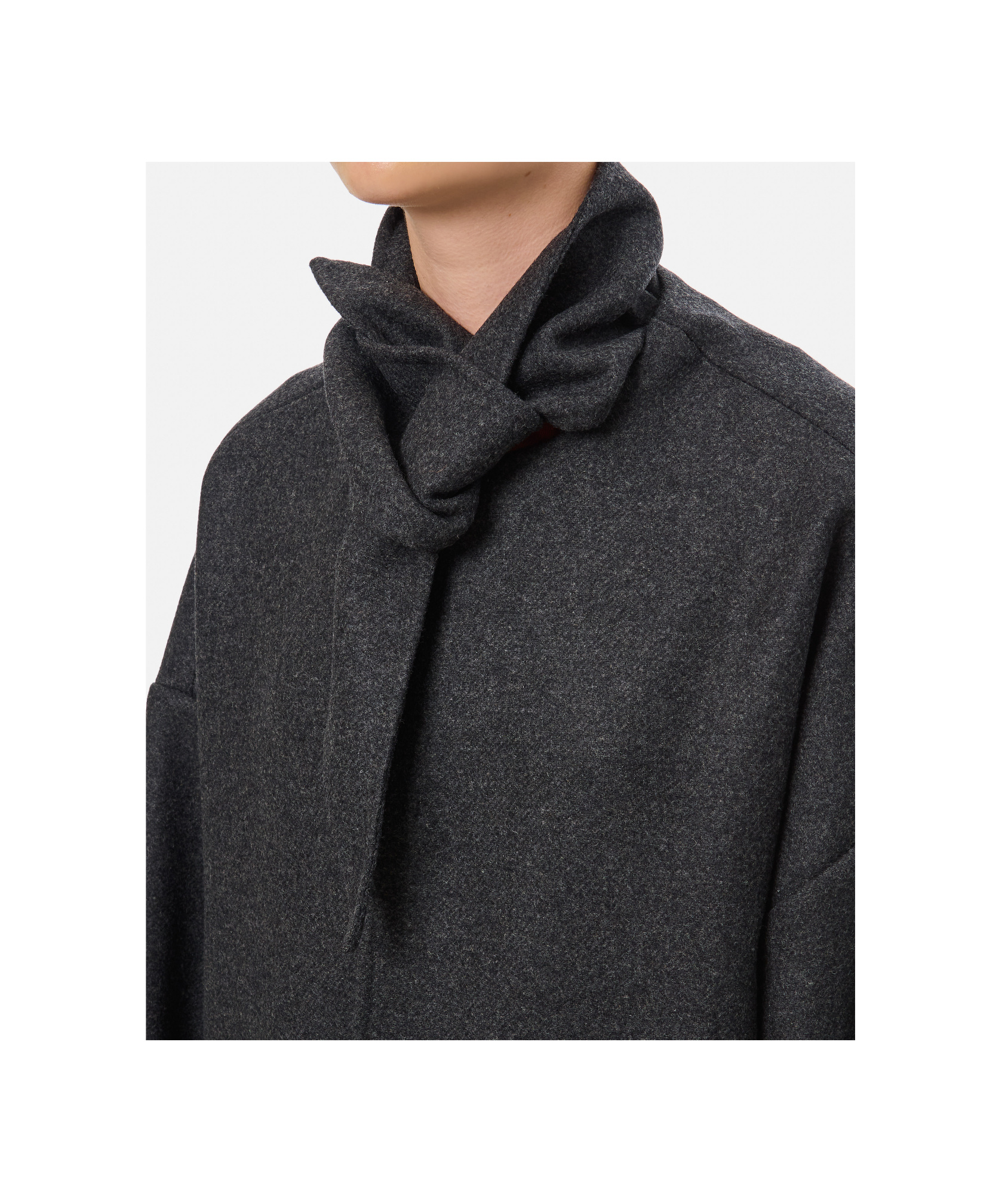 Plan C Long-sleeved Coat In Black