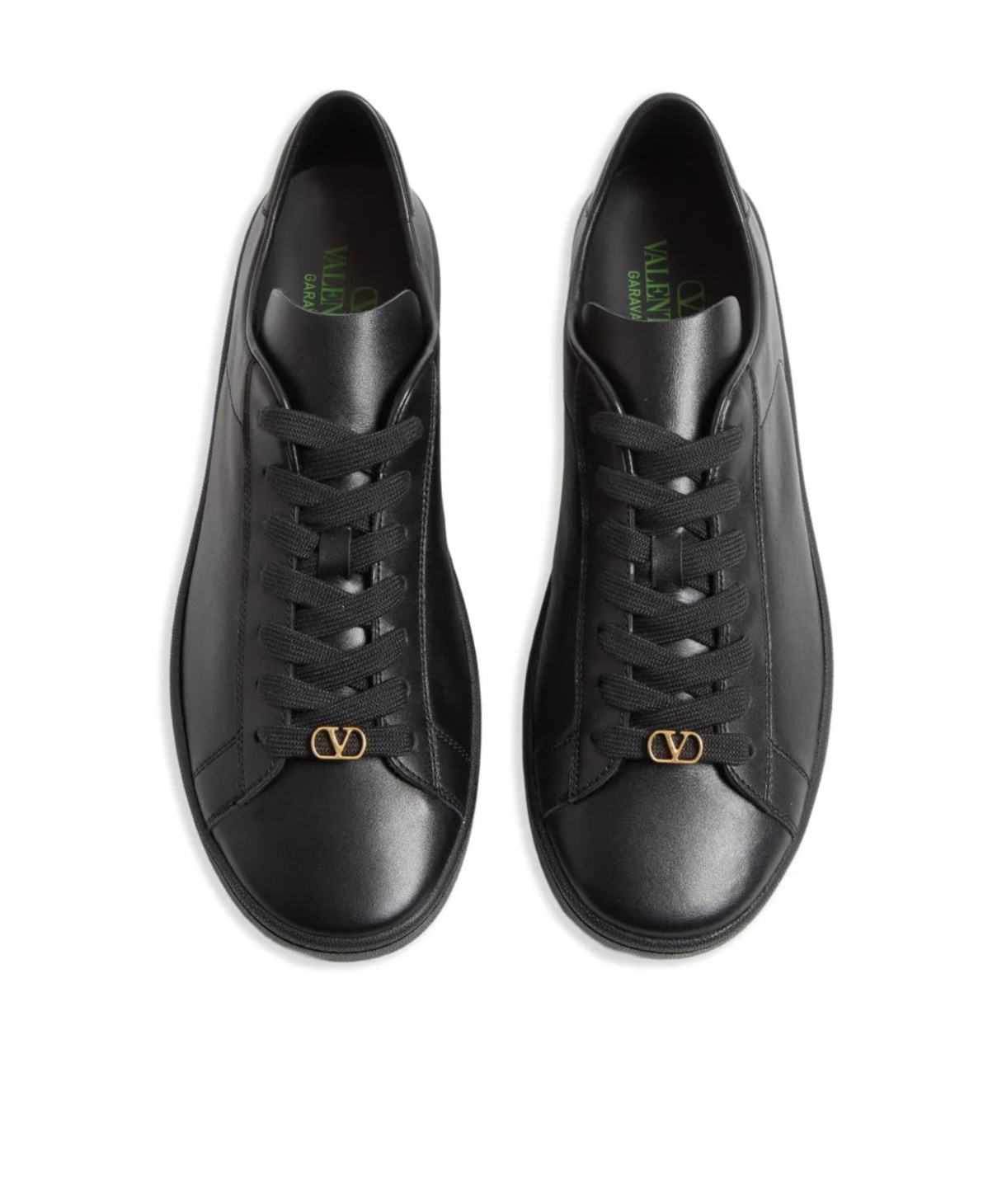 Valentino Royco Signature Brass Vlogo Low-top Sneakers In Black