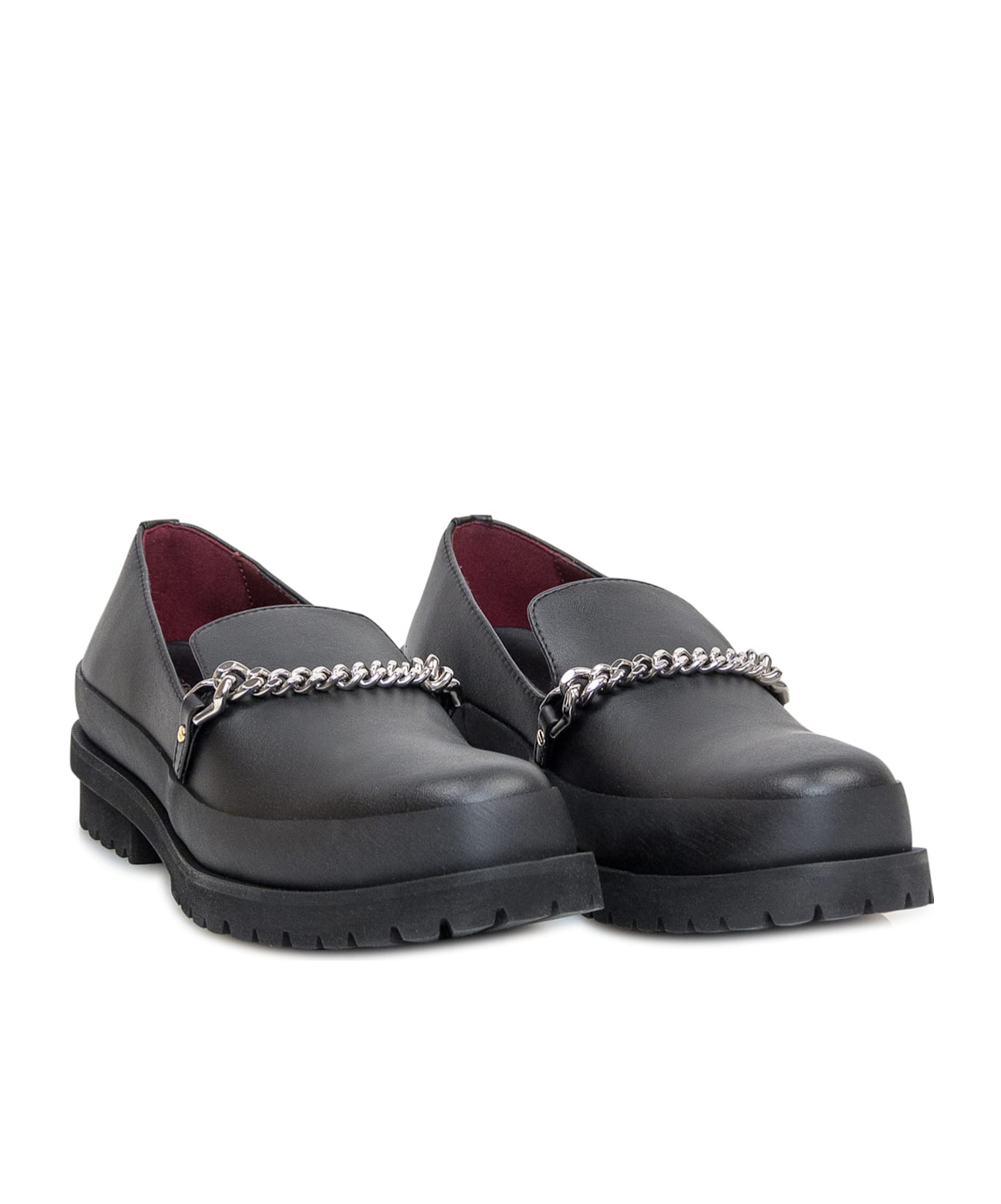 Stella Mccartney Chain Detailed Slip-on Loafers In Black