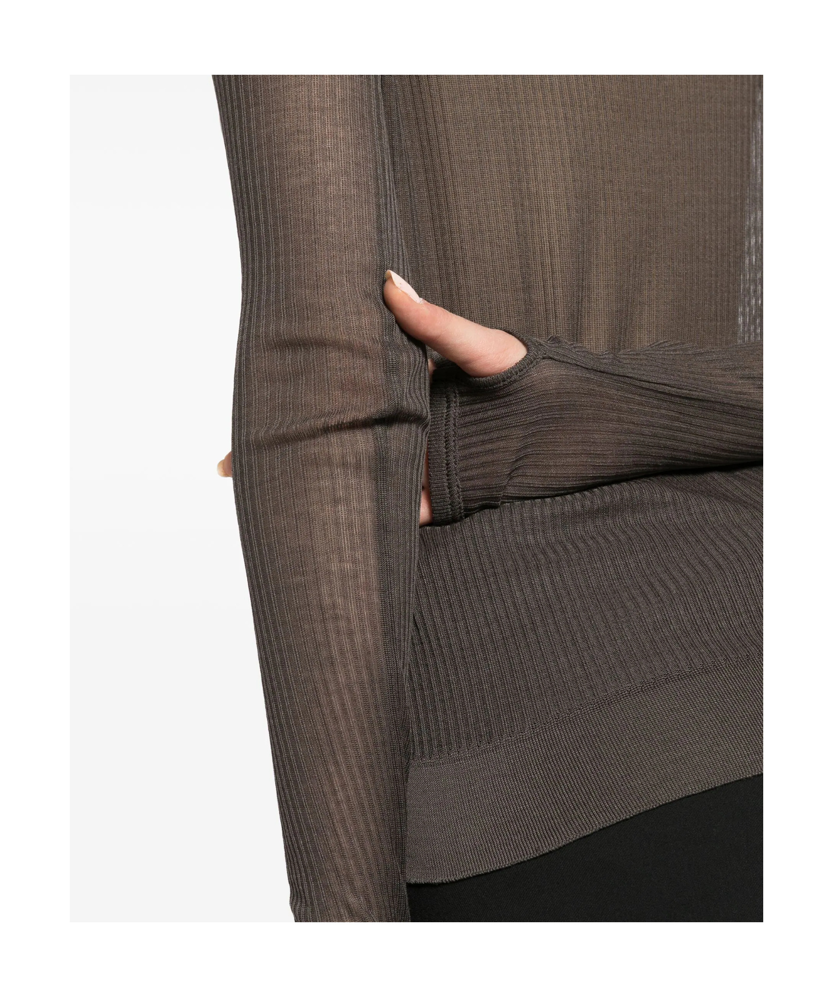 Lemaire Long-sleeved Sweater In Black