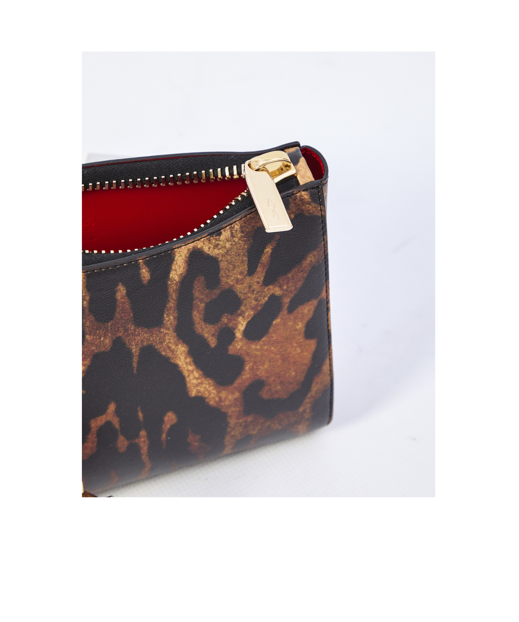 Christian Louboutin Cabata Leopard-print Stud-embellished Mini Bag In Black