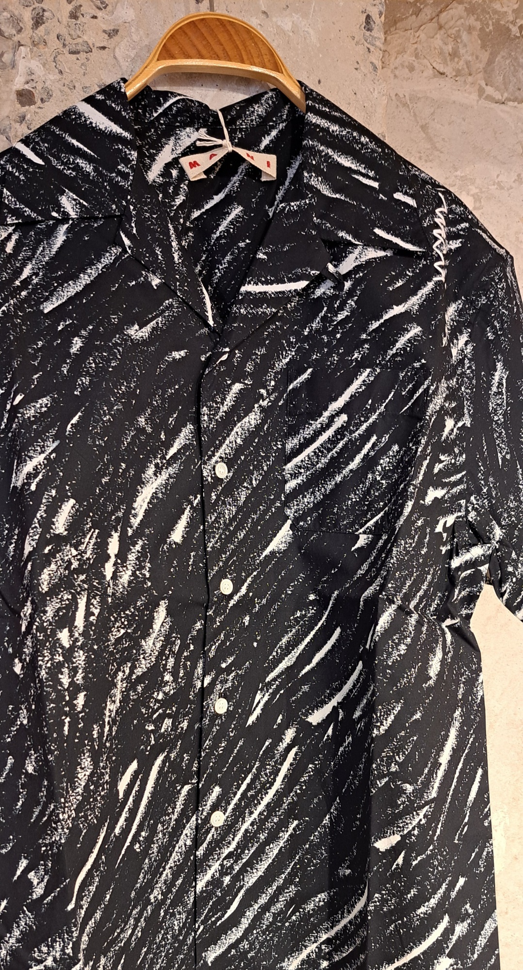 Shop Marni Pattern-print Shirt In Black