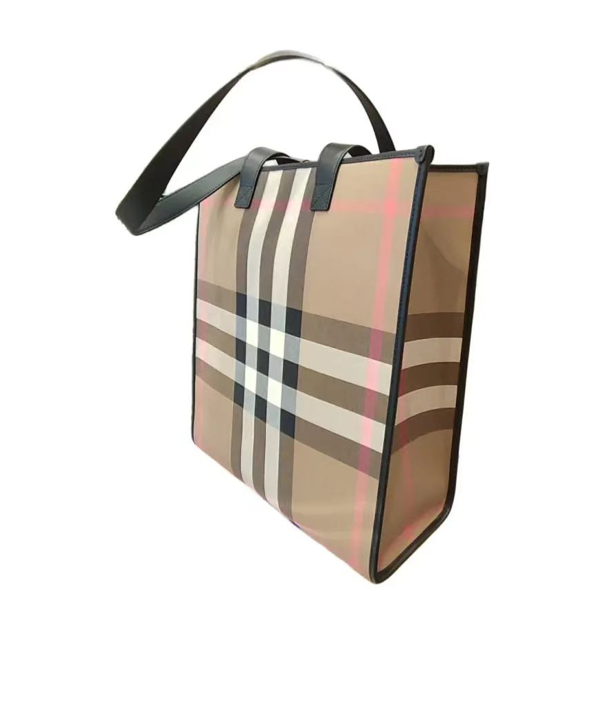Burberry Check Design Handbag In Brown | ModeSens
