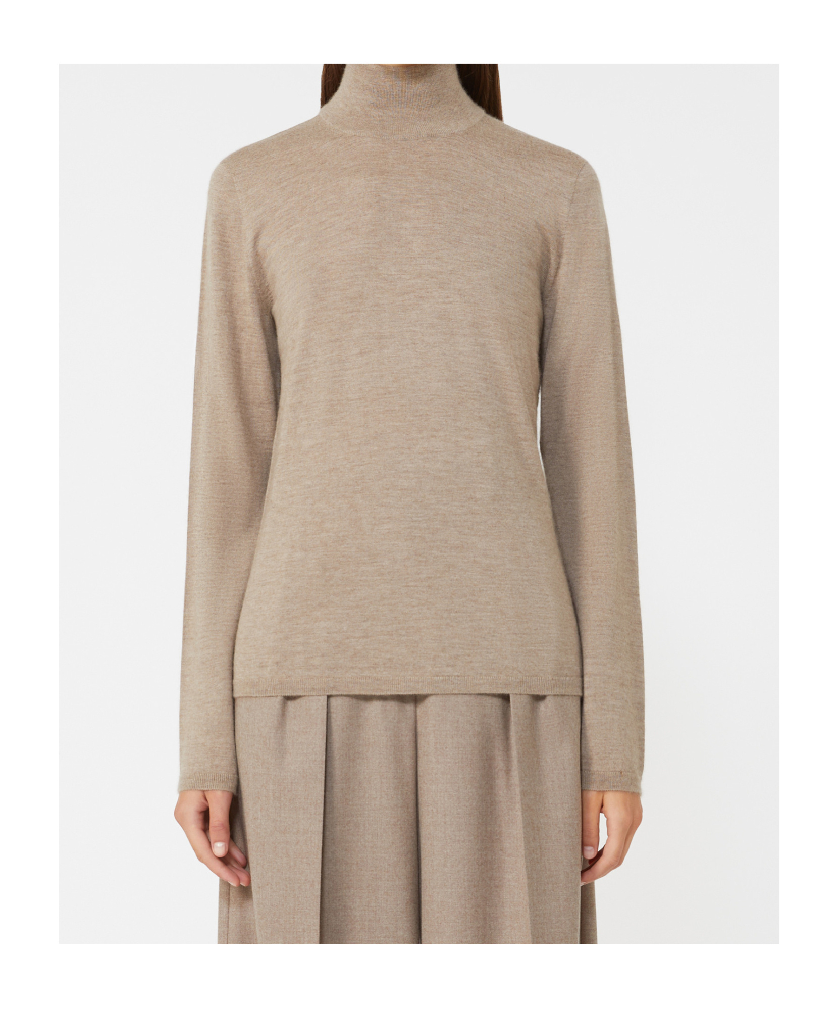 Max Mara Veloce Lightweight Cashmere Turtleneck In Brown