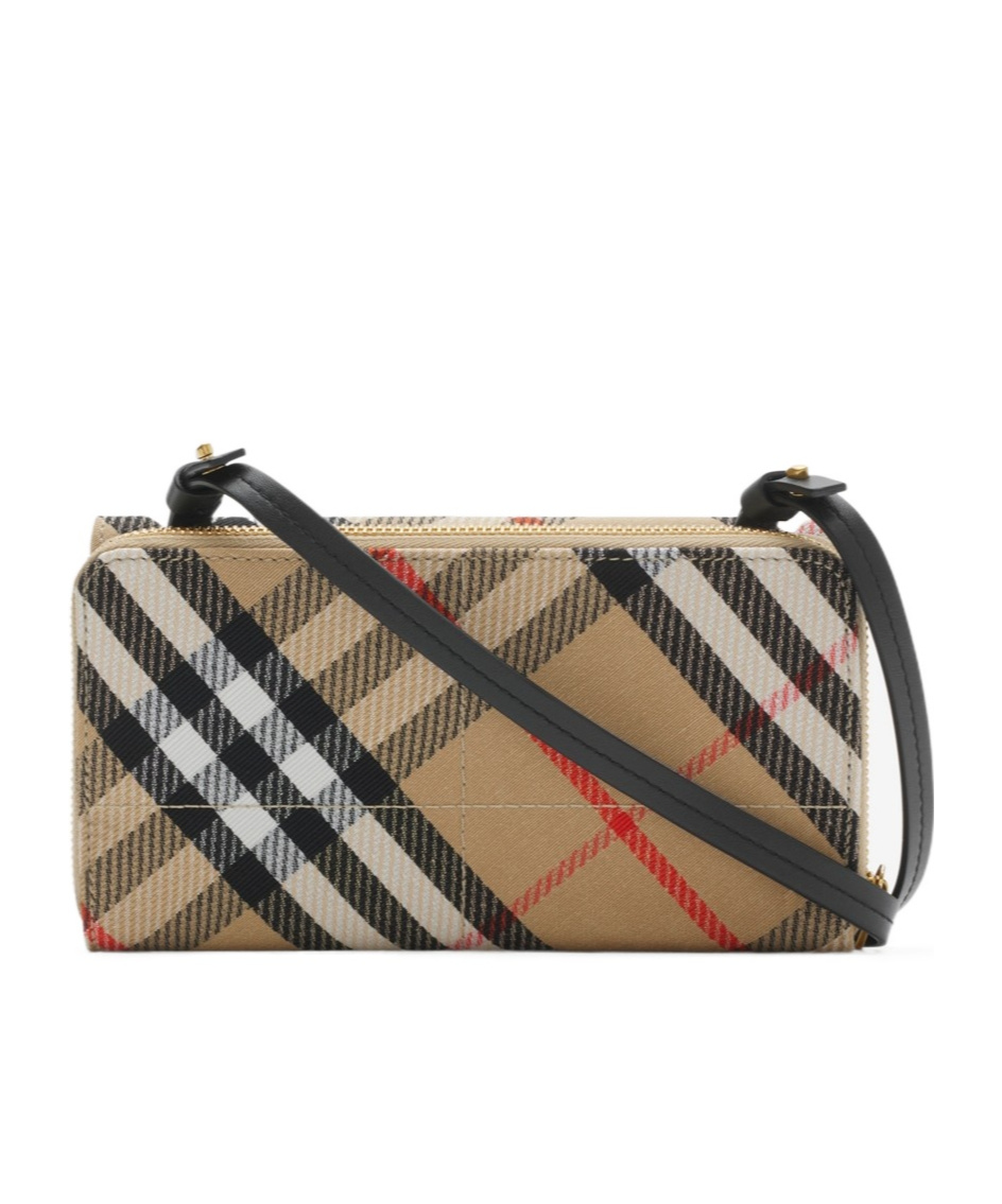 Burberry Beige Check Crossbody Bag In Multicolor
