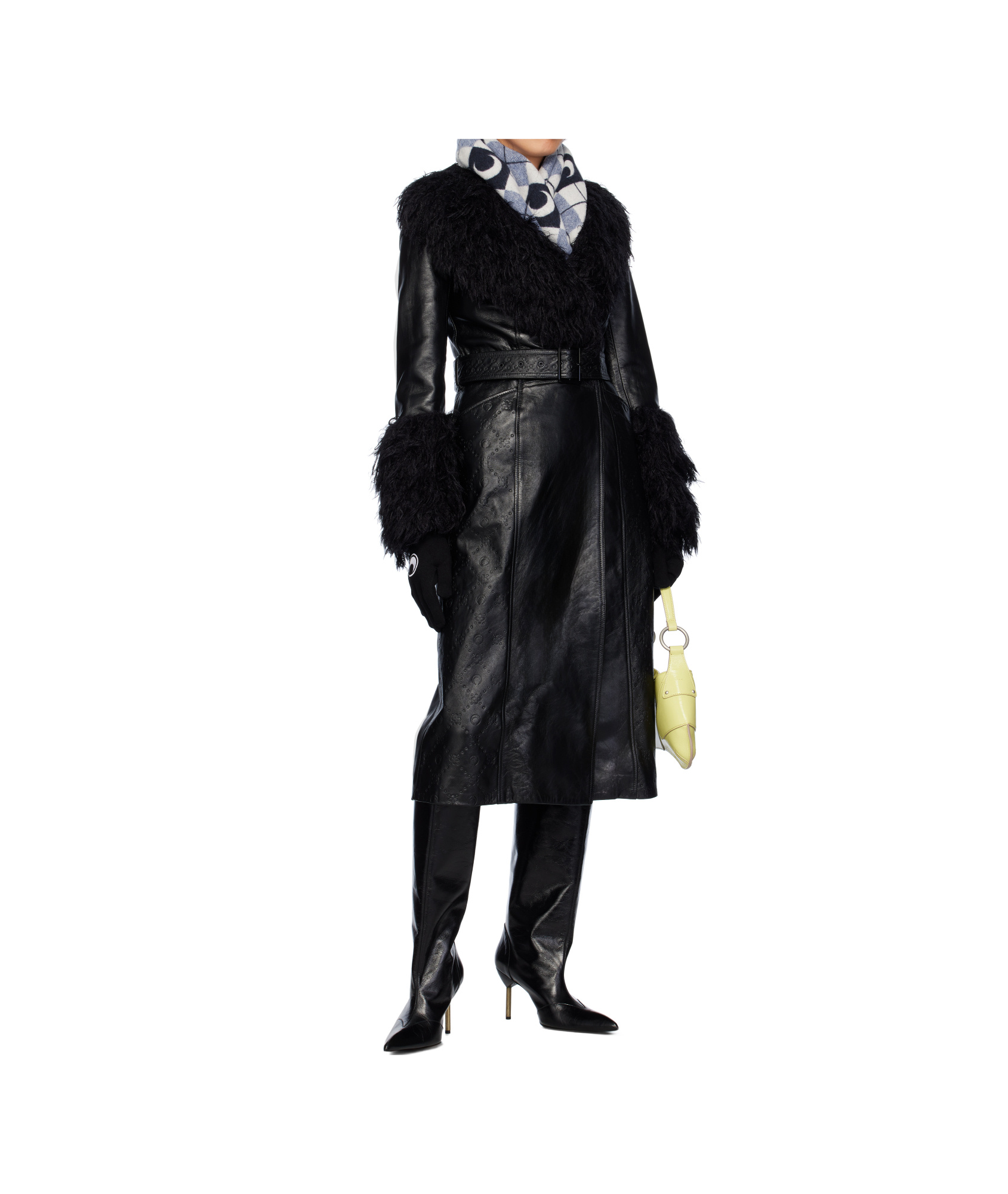 MARINE SERRE MOON LOGO KNIT LONG GLOVES