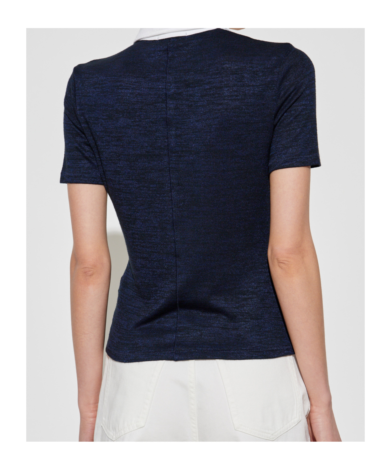 Rag & Bone The Knit Button Short Sleeve Polo Navy Multi