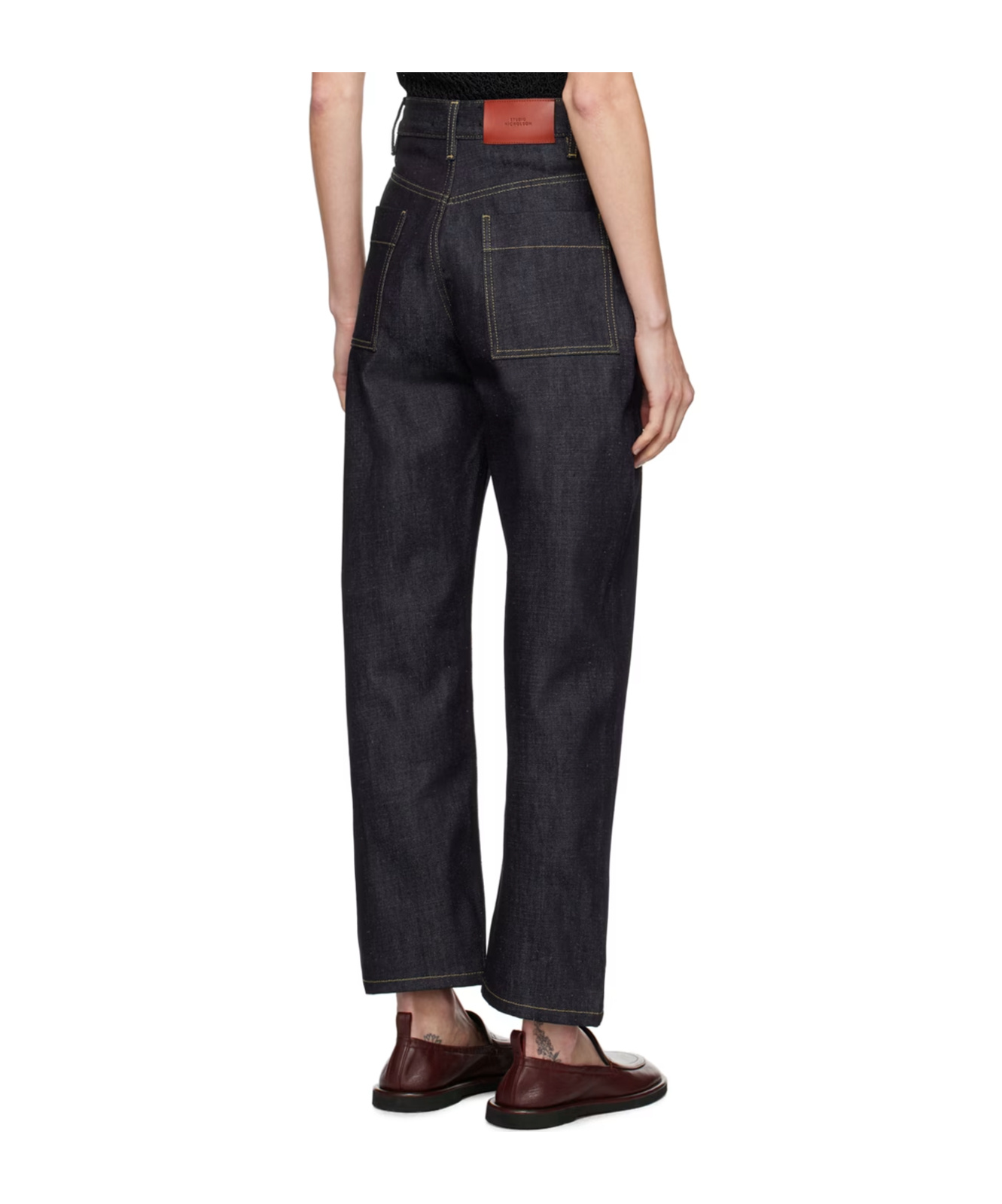 Studio Nicholson Straight-leg Cropped Jeans In Black
