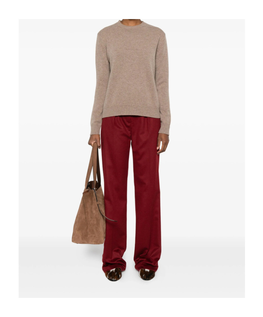 Max Mara Round-neck Wool Sweater In Neutral