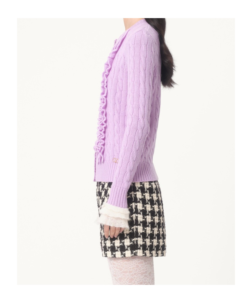 Valentino Wollcardigan Frau Lila Xs In Purple