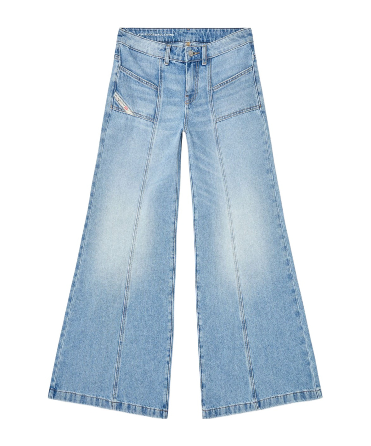 Diesel D-akii Mid-rise Flared Jeans In Blue