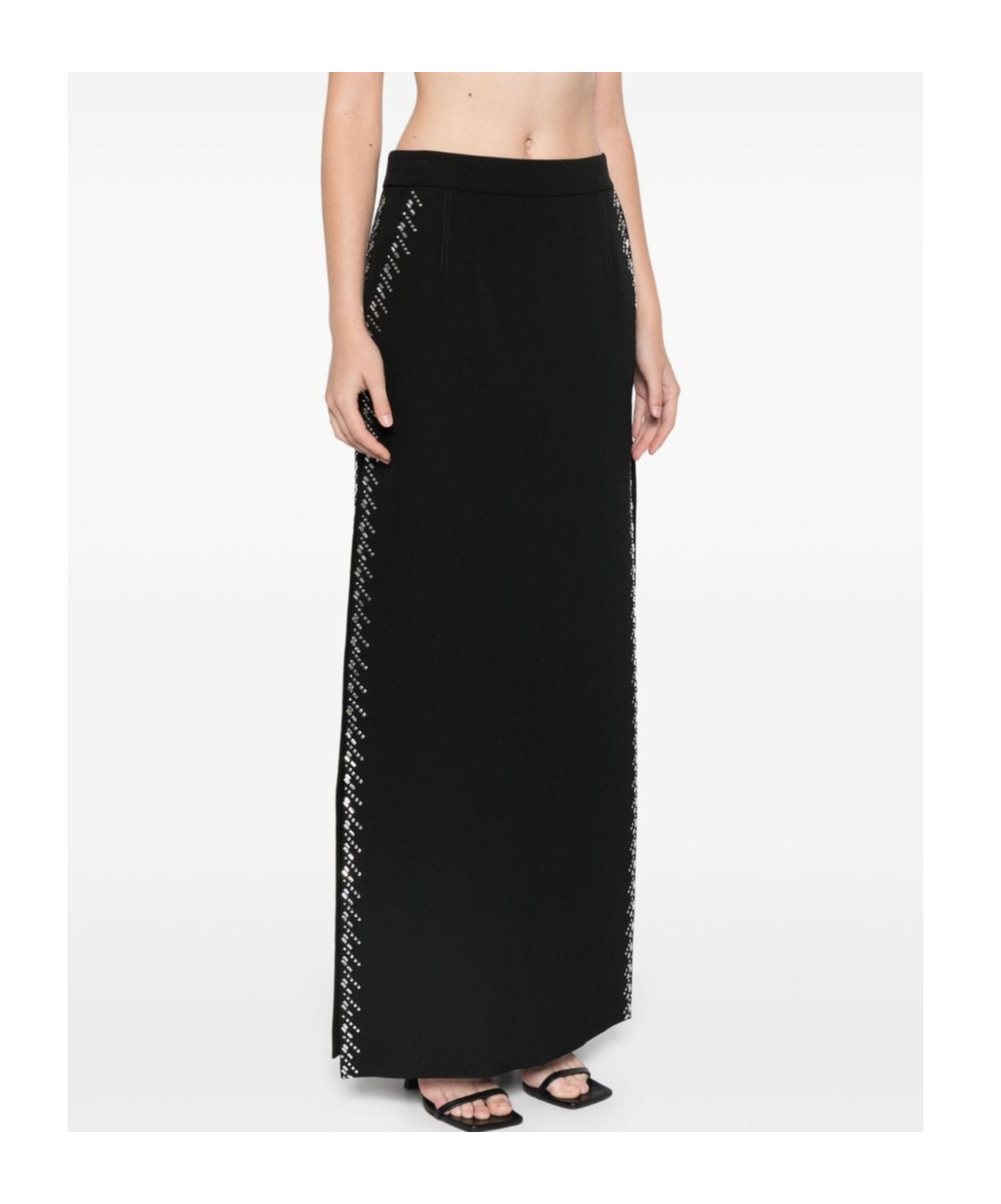 Rabanne Rhinestone-embellished Maxi Skirt In Black