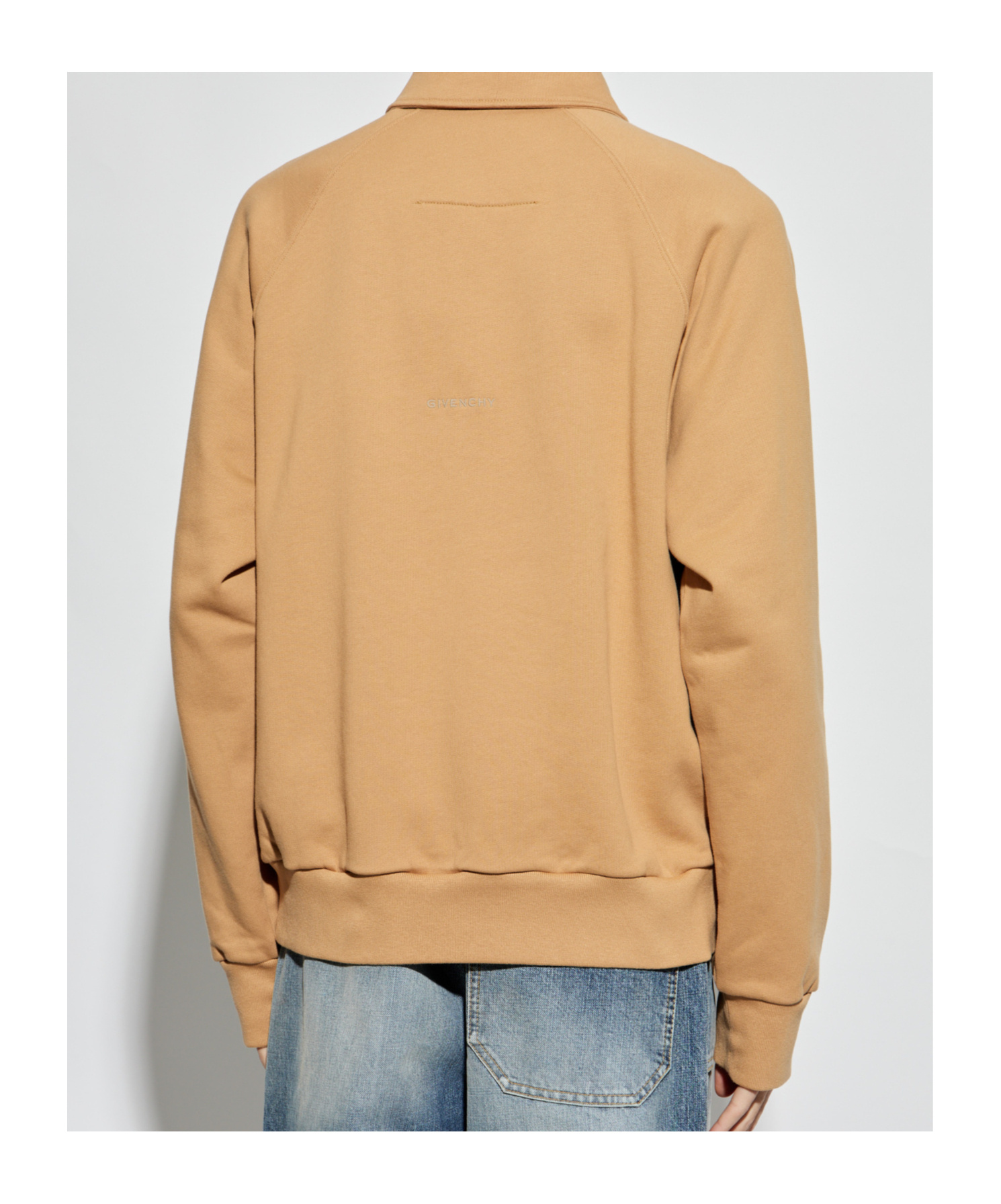 Givenchy Logo-embroidered Polo Sweatshirt In Nude