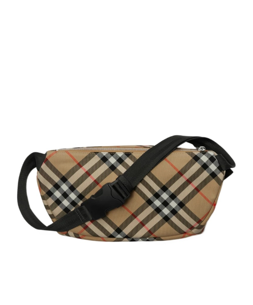 Burberry Vintage Check Equestrian Knight Waist Bag In Brown