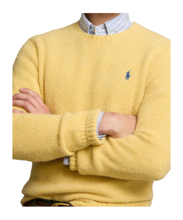 Shop Polo Ralph Lauren Polo Pony-embroidered Sweater In Yellow