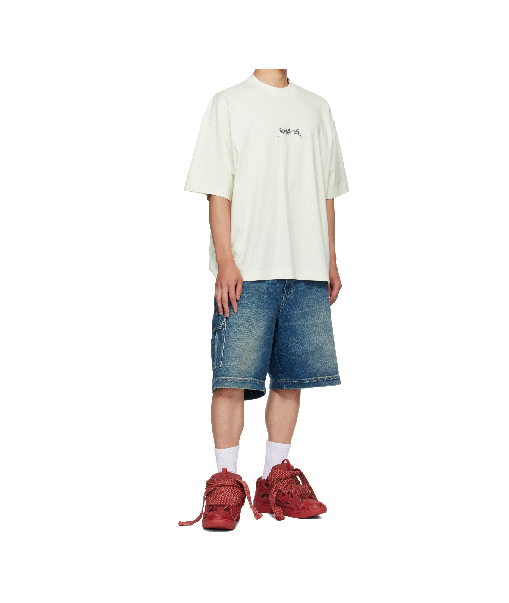Lanvin Curb Leather Sneakers In Red
