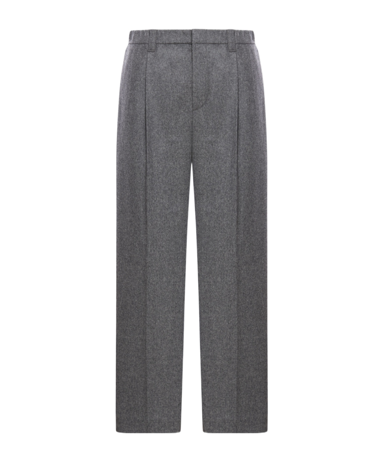 Brunello Cucinelli Grey Pants With Elastic Waistband In Wool And Cashmere Woman In Black