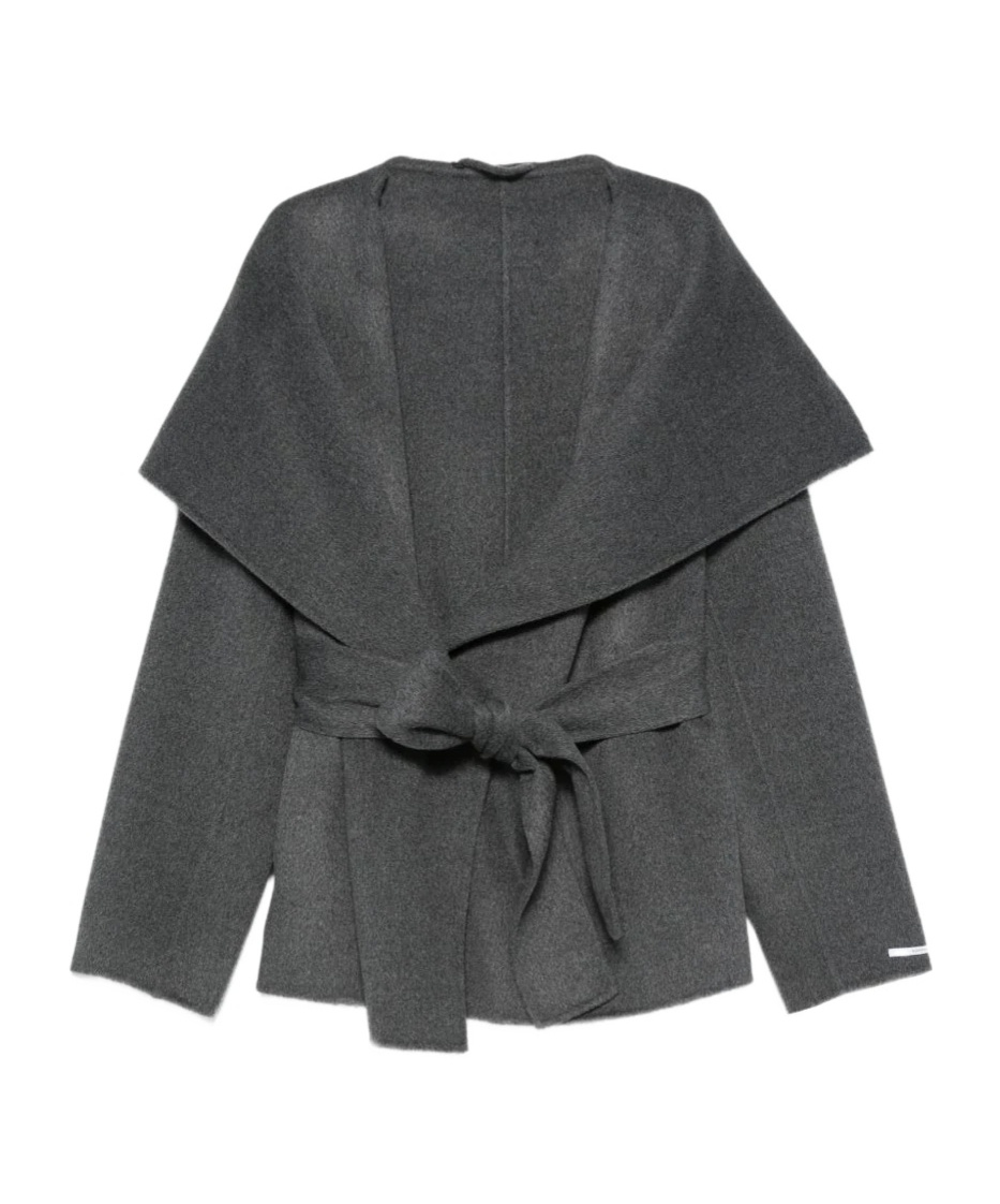 Marella Wool Shawl-collar Coat In Grey