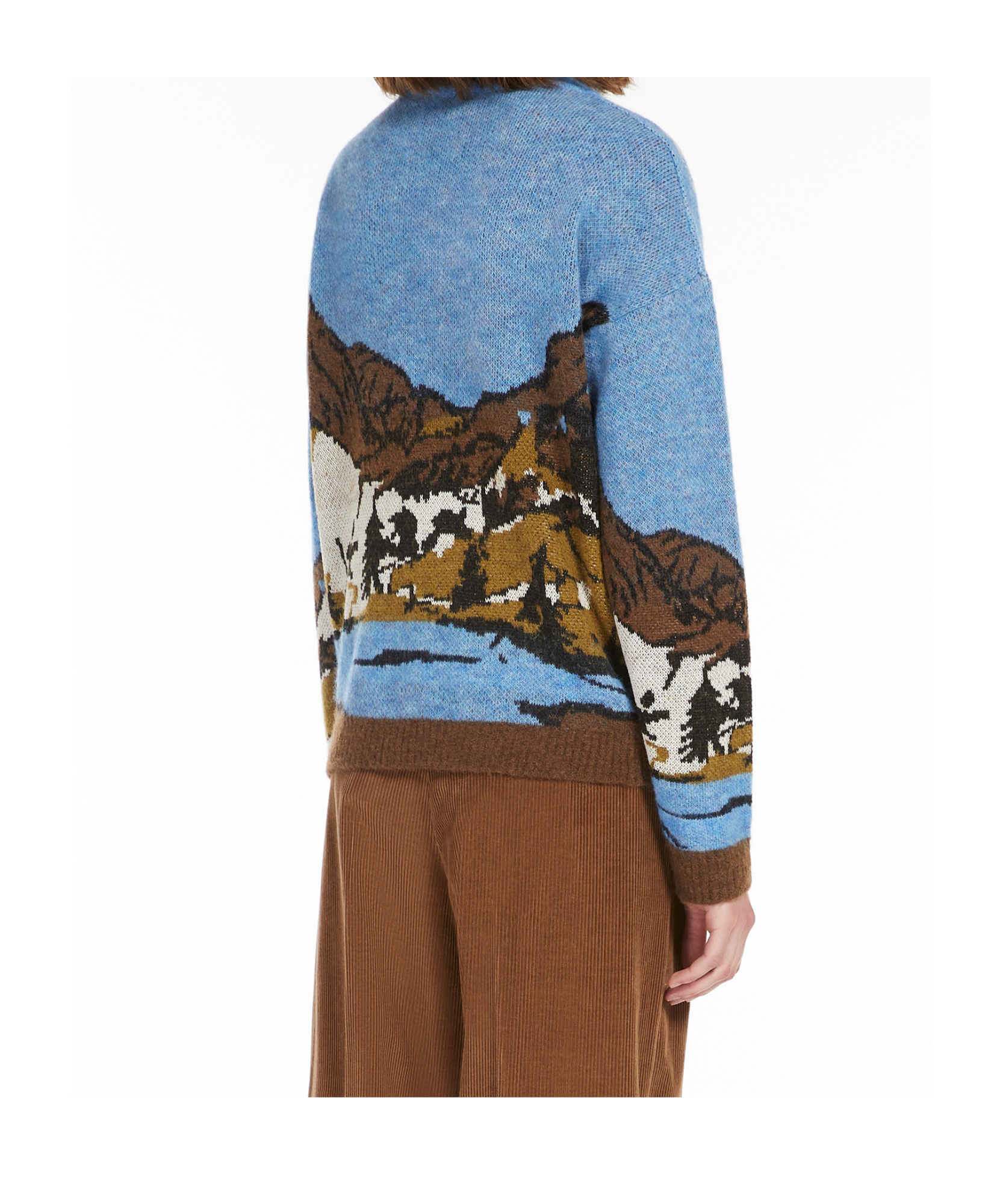 Weekend Max Mara Jacquard Wool Alpaca Sweater In Blue