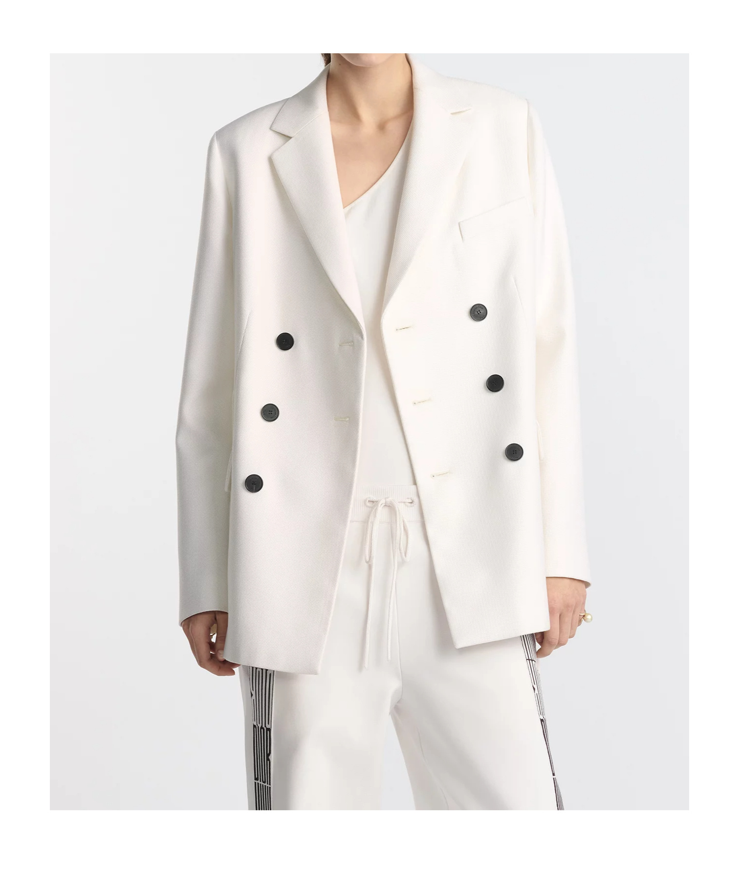 Dior Lapel Long-sleeved Suit Coat In White