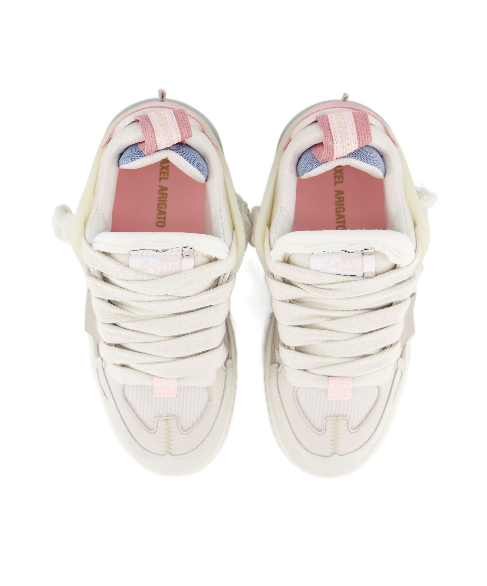 Axel Arigato Area Patchwork Sneakers In Beige Suede And Fabric In White
