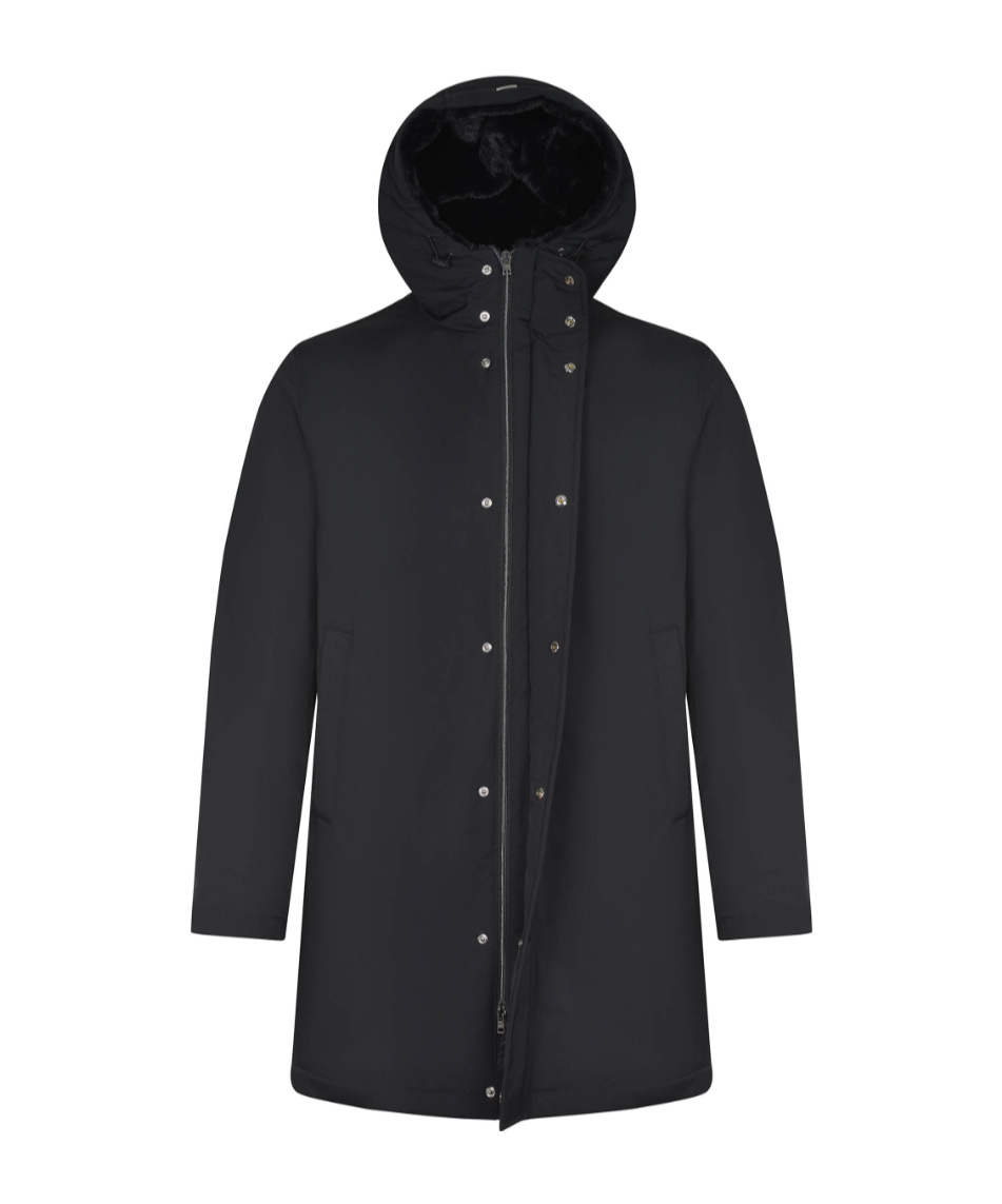 Herno Long-sleeved Coat In Black
