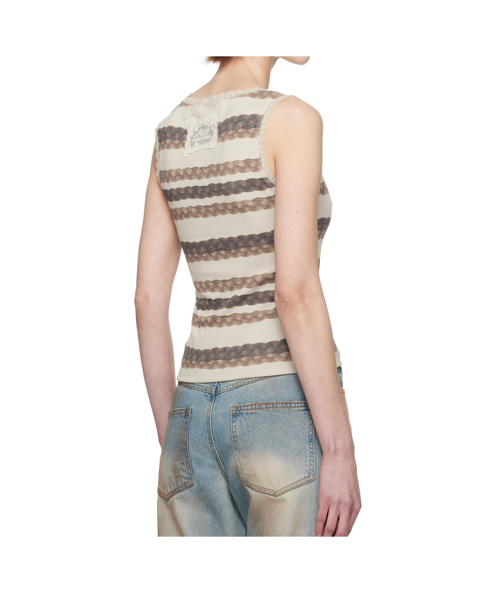 Andersson Bell Hair Braid-stripe Tank Top In Nude
