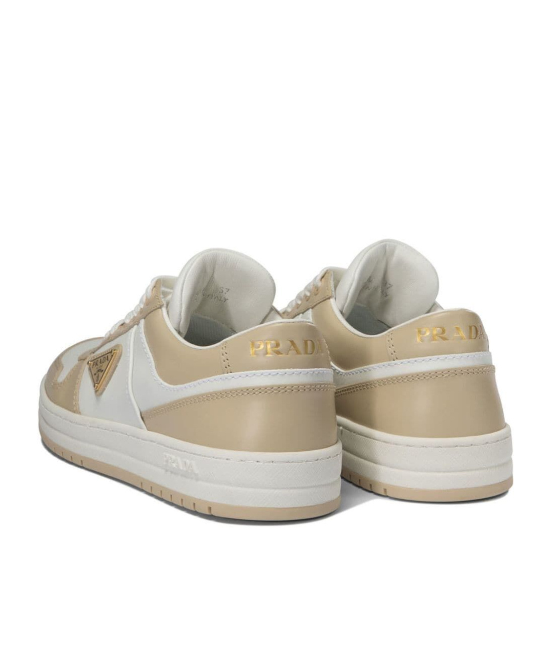 Prada Women Downtown Two-tone Sneakers In Nude