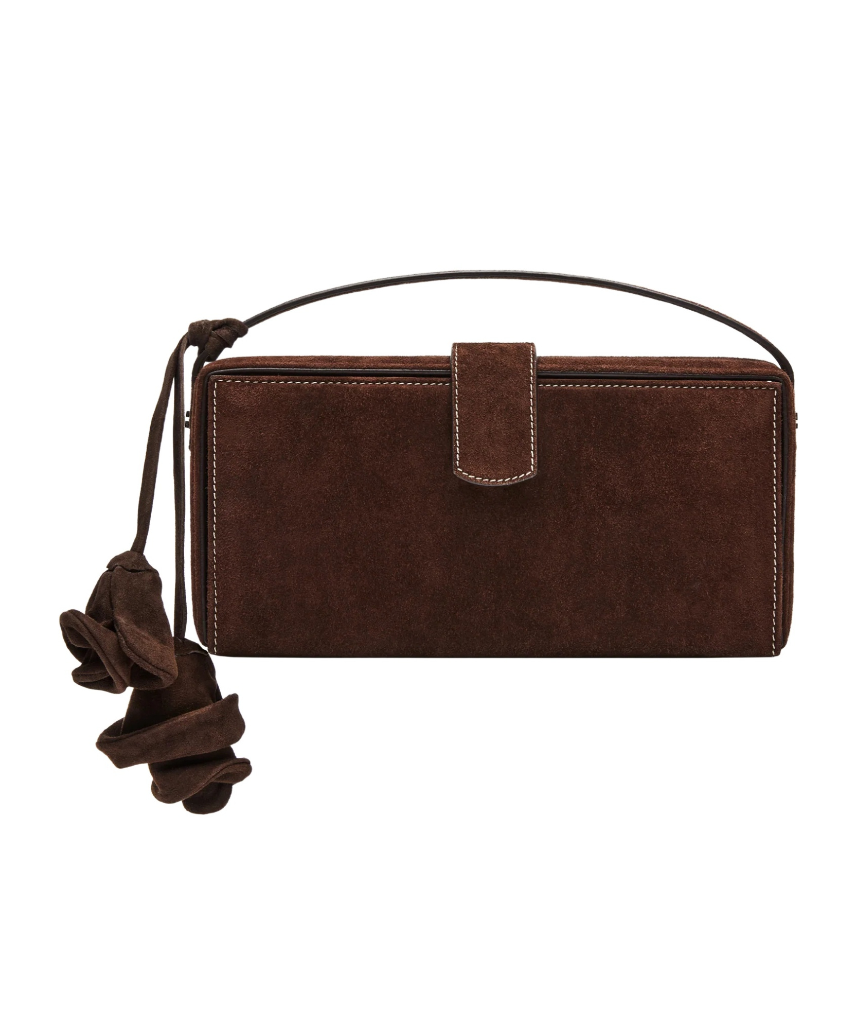 Magda Butrym Apolonia Bag In Brown Suede With Flower Charm