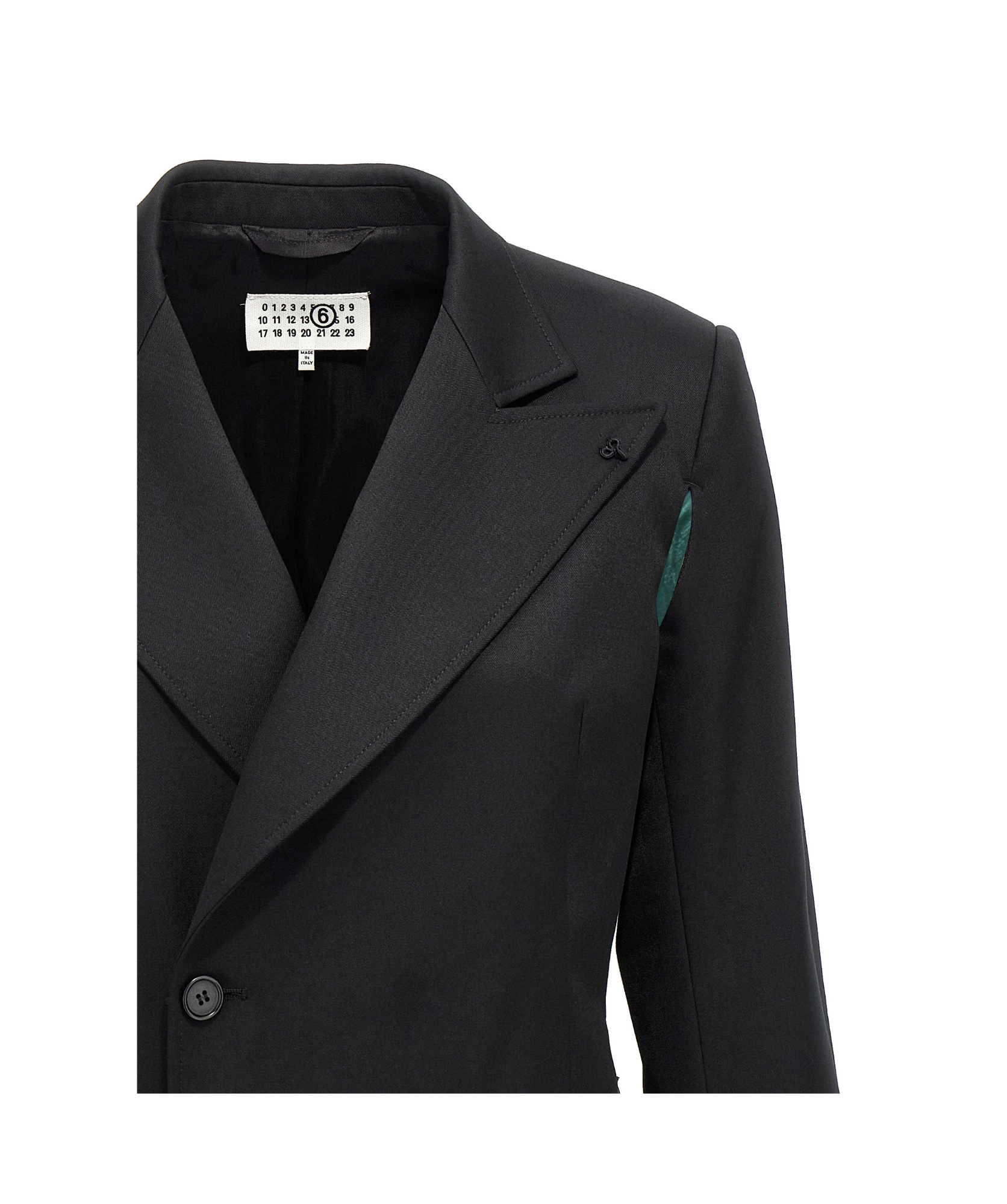 Shop Mm6 Maison Margiela Long-sleeved Suit Coat In Black