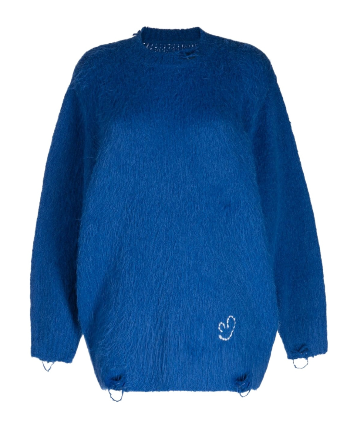 Ader Error Imitation Fleece Knitted Sweater In Blue