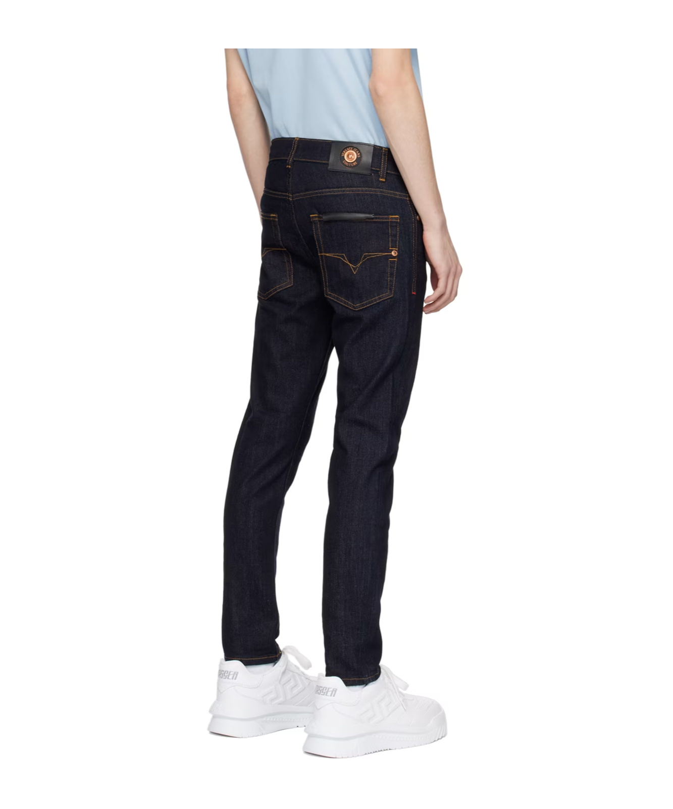 Versace Jeans Belt-belt Loop Pocket Jeans In Black
